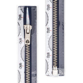 Rits deelbaar | Opti | metaal zilver M60 | 60 cm | 210 donkerblauw Deelbare Rits OPTI - D - M60 - ZILVER - 60 - CM - 210 - DONKERBLAUW